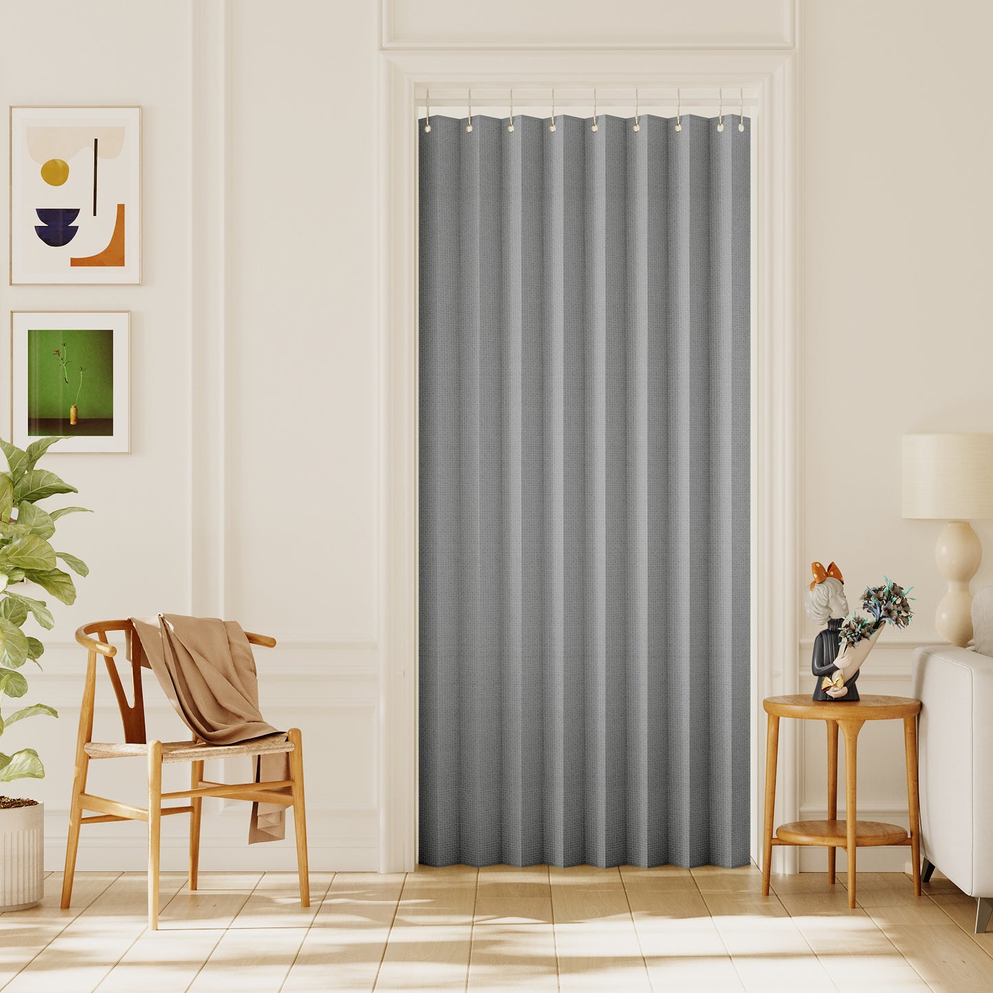 Double-sided Linen ,High shading,2 Panel Rod Pocket Semi Sheer Neutral Country Rustic Farmhouse Organ Curtain Bedroom,Grey