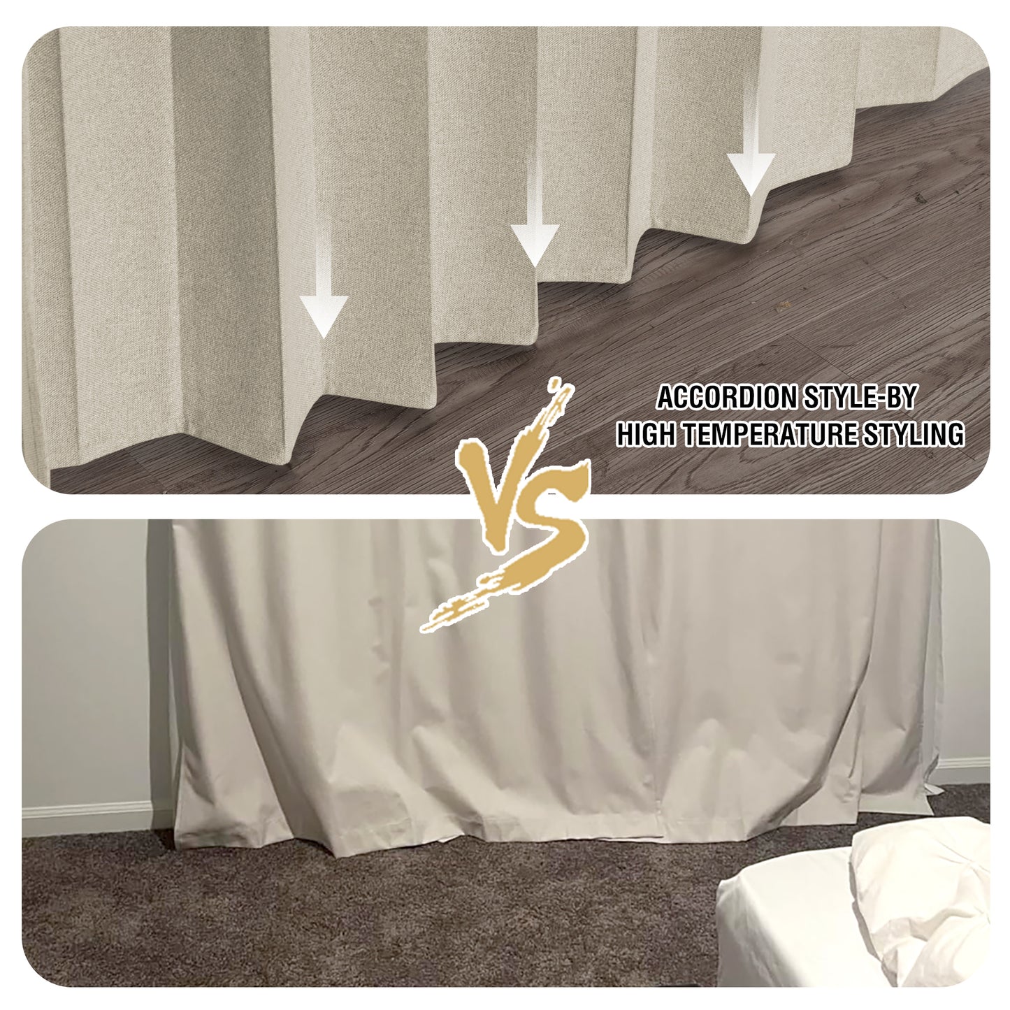 Double-sided Linen ,High shading,2 Panel Rod Pocket Semi Sheer Neutral Country Rustic Farmhouse Organ Curtain Bedroom,Beige
