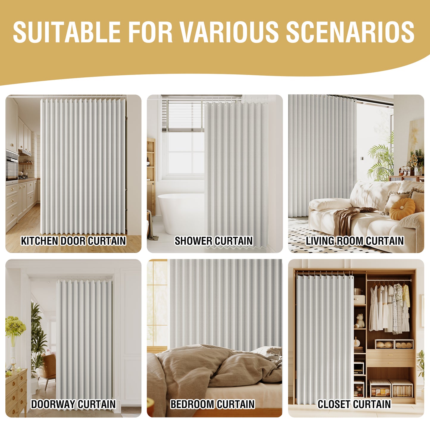 Double-sided Linen ,High shading,2 Panel Rod Pocket Semi Sheer Neutral Country Rustic Farmhouse Organ Curtain Bedroom,White
