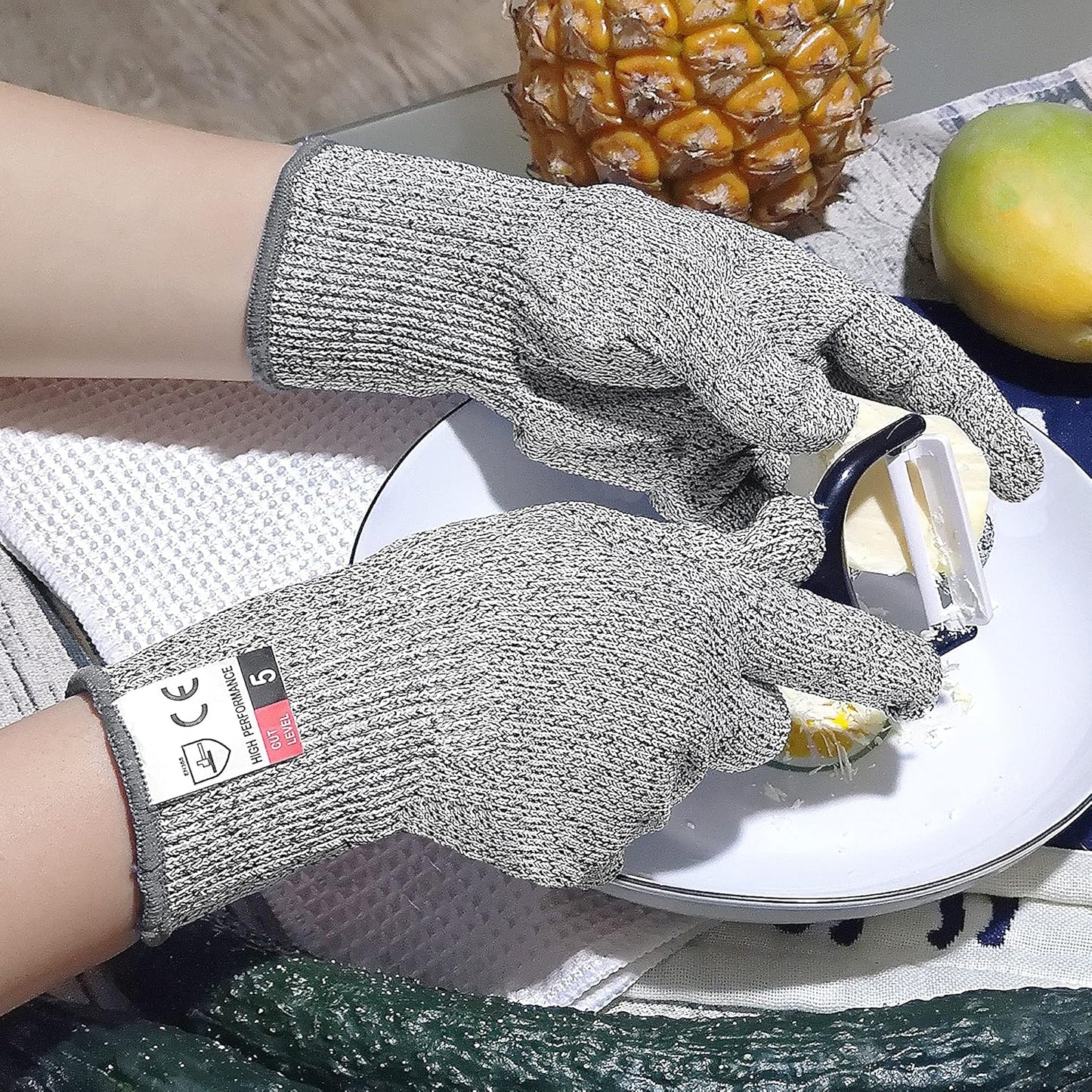   Cut Resistant Work Gloves for Women and Men Level 5 Protection, Safety Kitchen Cut Gloves for Chef Oyster Shucking Mandolin Meat Cutting (Medium‌5-pairs),Pink