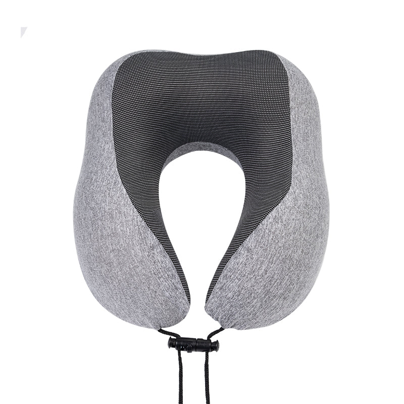 Travel Pillow 100% Pure Memory Foam Neck Pillow, Comfortable & Breathable Cover - Machine Washable, Airplane Travel Kit with 3D Sleep Mask, Earplugs, and Luxury Bag, Light Grey