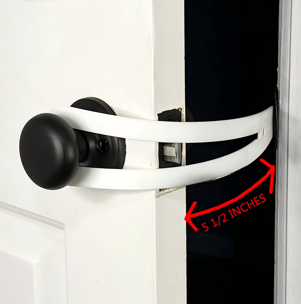 Cat Door Holder Latch - Extra Large Cat Door Alternative Installs Fast Flex Latch Strap Let's Cats in and Keeps Dogs Out of Litter & Food. Safe Baby Proof One Piece No Measuring Extra Easy