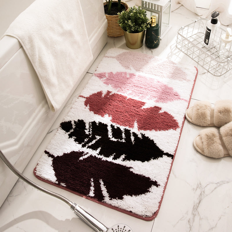Bathroom Mats Non-Slip Rug Soft Bathroom Floor Mat for Entrance Green Bath Rug,Red