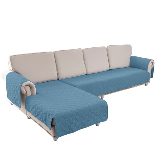 L Shape Sectional Couch Covers 2-Piece 100% Waterproof Pet Couch Covers for Sectional Sofa Washable(Left Chaise + 2/3 Seat Sofa,Grey Blue)