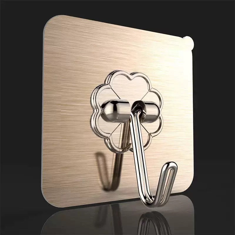 Hanging Heavy Duty Hooks Self Adhesive Towel Coat Hooks Waterproof Transparent Hook for Bathroom Shower Kitchen Keys Improvement Utility Hook,Large Gold