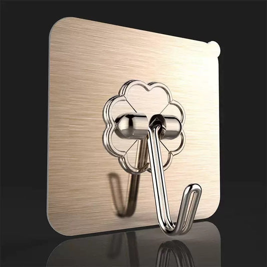 Hanging Heavy Duty Hooks Self Adhesive Towel Coat Hooks Waterproof Transparent Hook for Bathroom Shower Kitchen Keys Improvement Utility Hook,Large Gold