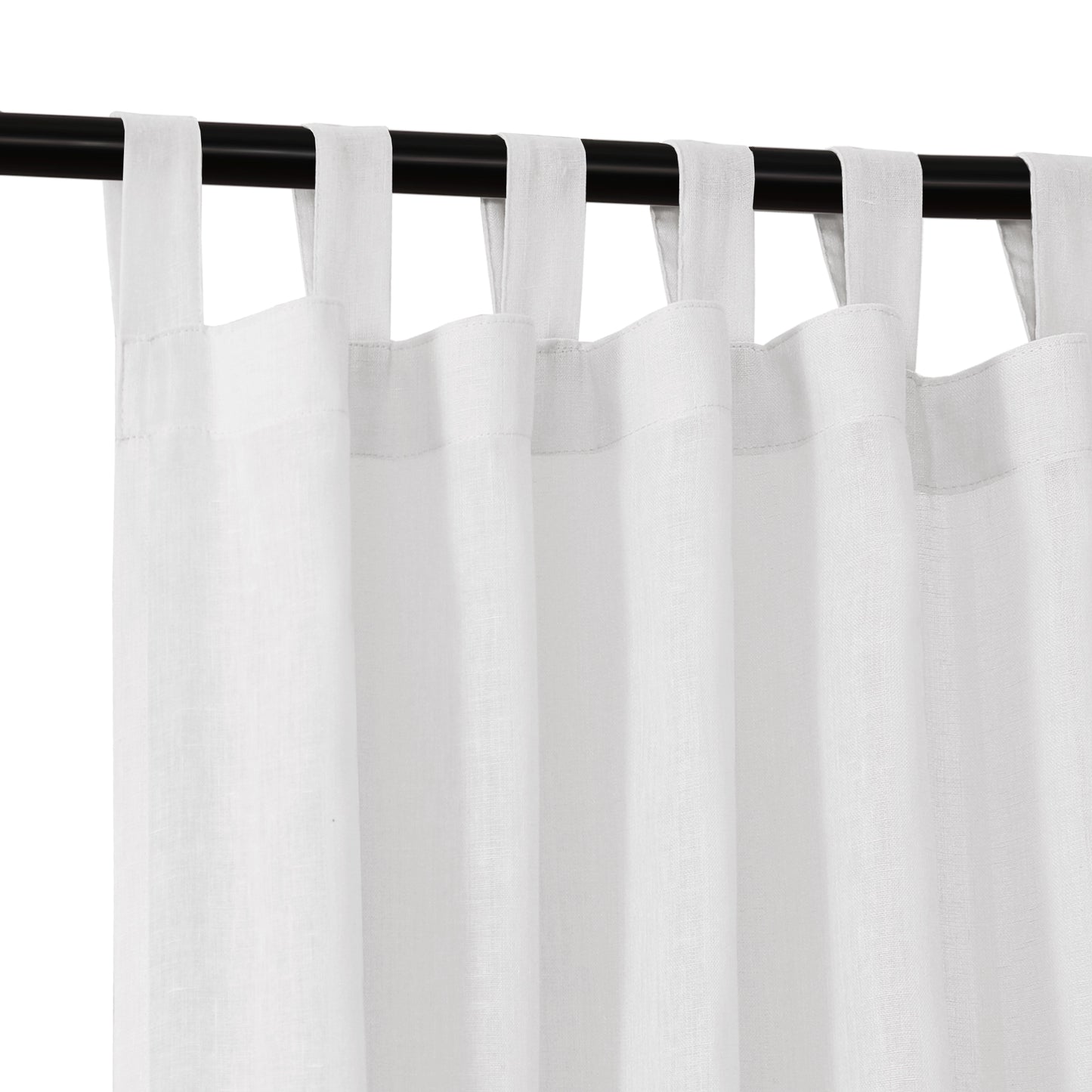 Natural Linen Sheer Curtains 2 Panels, Tab Top Semitransparent Semi-Sheer Soft Comfort Privacy Drapes,White