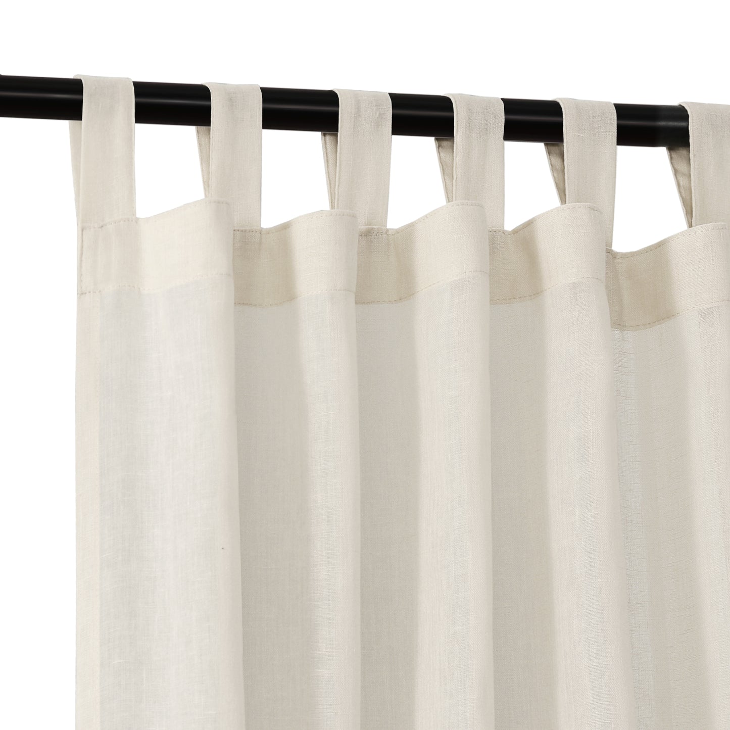 Natural Linen Sheer Curtains 2 Panels, Tab Top Semitransparent Semi-Sheer Soft Comfort Privacy Drapes,Ivory