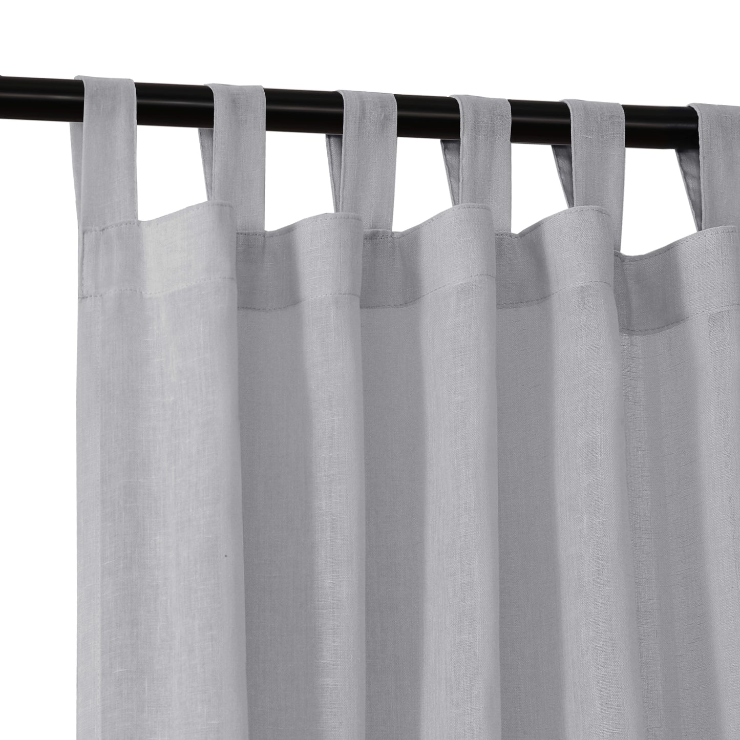 Natural Linen Sheer Curtains 2 Panels, Tab Top Semitransparent Semi-Sheer Soft Comfort Privacy Drapes,Grey