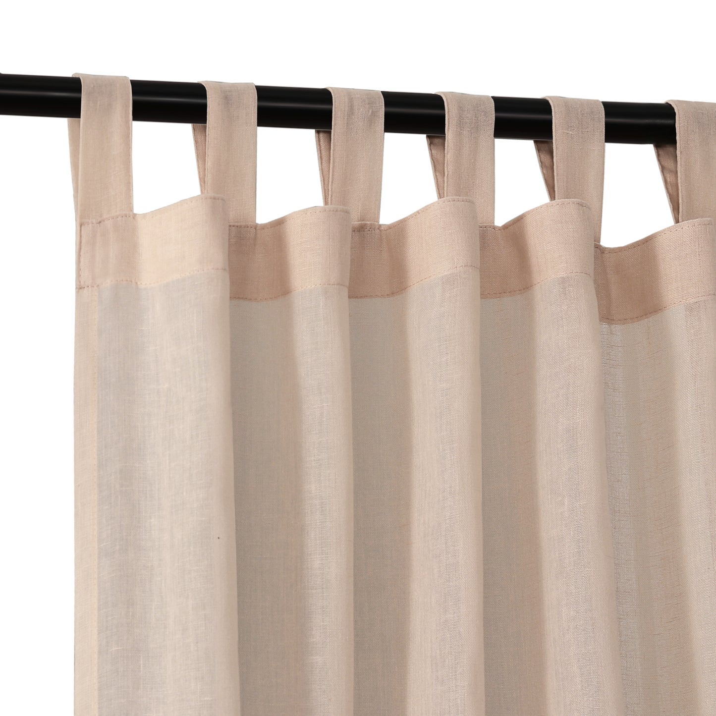 Natural Linen Sheer Curtains 2 Panels, Tab Top Semitransparent Semi-Sheer Soft Comfort Privacy Drapes,Natural