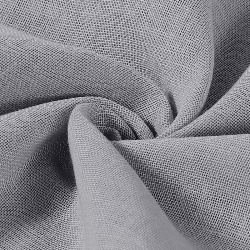 Natural Linen Sheer Curtains 2 Panels, Rod Pocket Semitransparent Semi-Sheer Soft Comfort Privacy Drapes,Grey