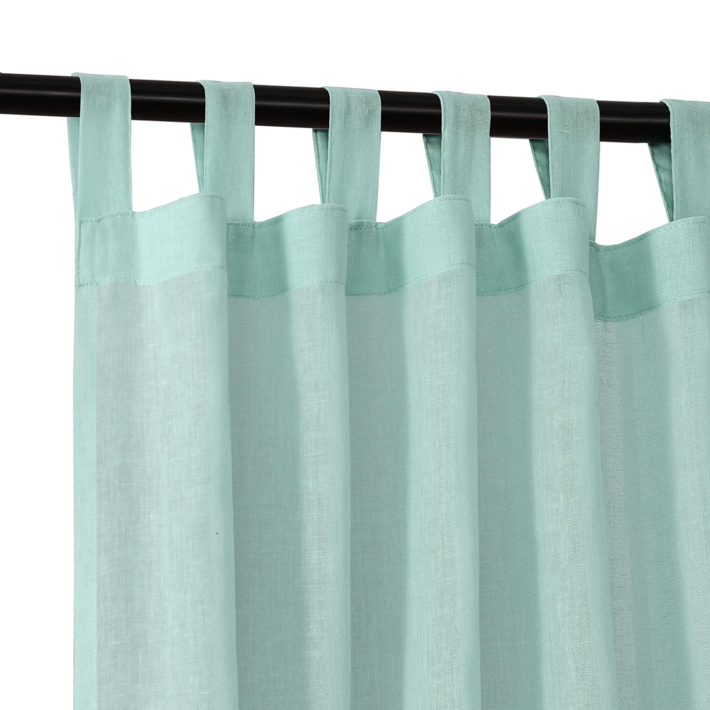 Natural Linen Sheer Curtains 2 Panels, Tab Top Semitransparent Semi-Sheer Soft Comfort Privacy Drapes,Sage
