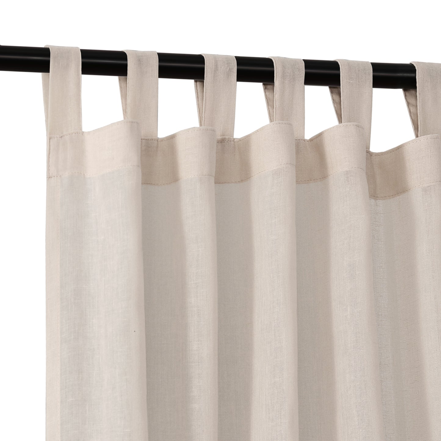 Natural Linen Sheer Curtains 2 Panels, Tab Top Semitransparent Semi-Sheer Soft Comfort Privacy Drapes,Linen