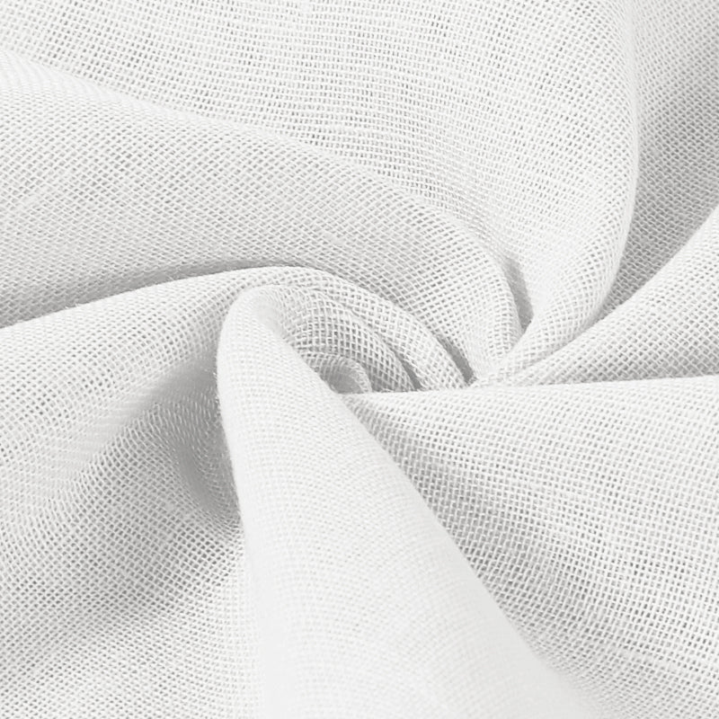 Natural Linen Sheer Curtains 2 Panels, Rod Pocket Semitransparent Semi-Sheer Soft Comfort Privacy Drapes,White