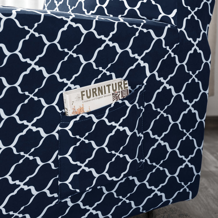 Stretch Recliner Sofa Cover Reclining Cover with Side Pocket for 1/2/3 Seater, Navy
