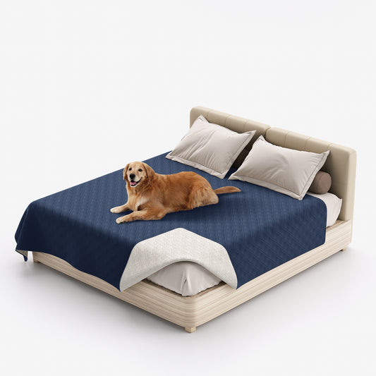 Waterproof Dog Bed Cover Pet Blanket with Anti-Slip Back for Furniture Bed Couch Sofa-Blue