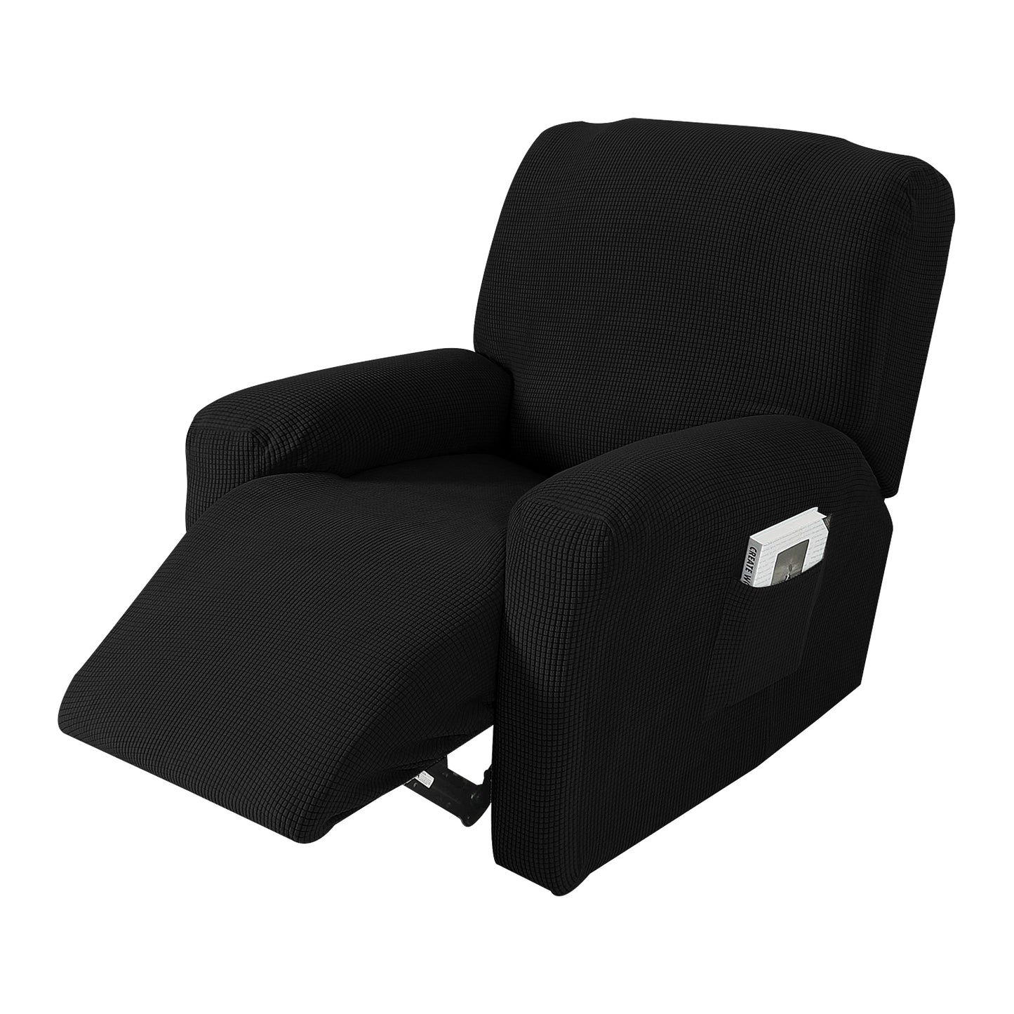 Recliner Sofa Covers Stretch for 1/2/3 Seats Jacquard Pattern Furniture Protector, Black