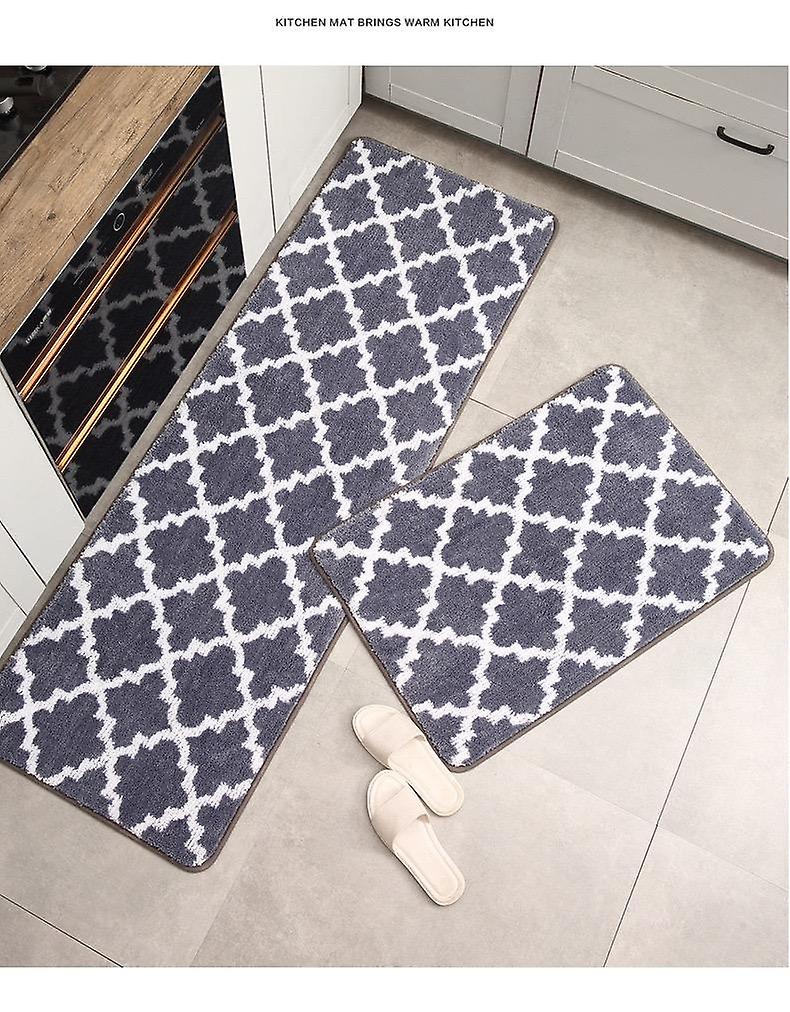 2x grey kitchen rugs and mats non slip runner carpets for floor, kitchen, bathroom, sink, office, laundry