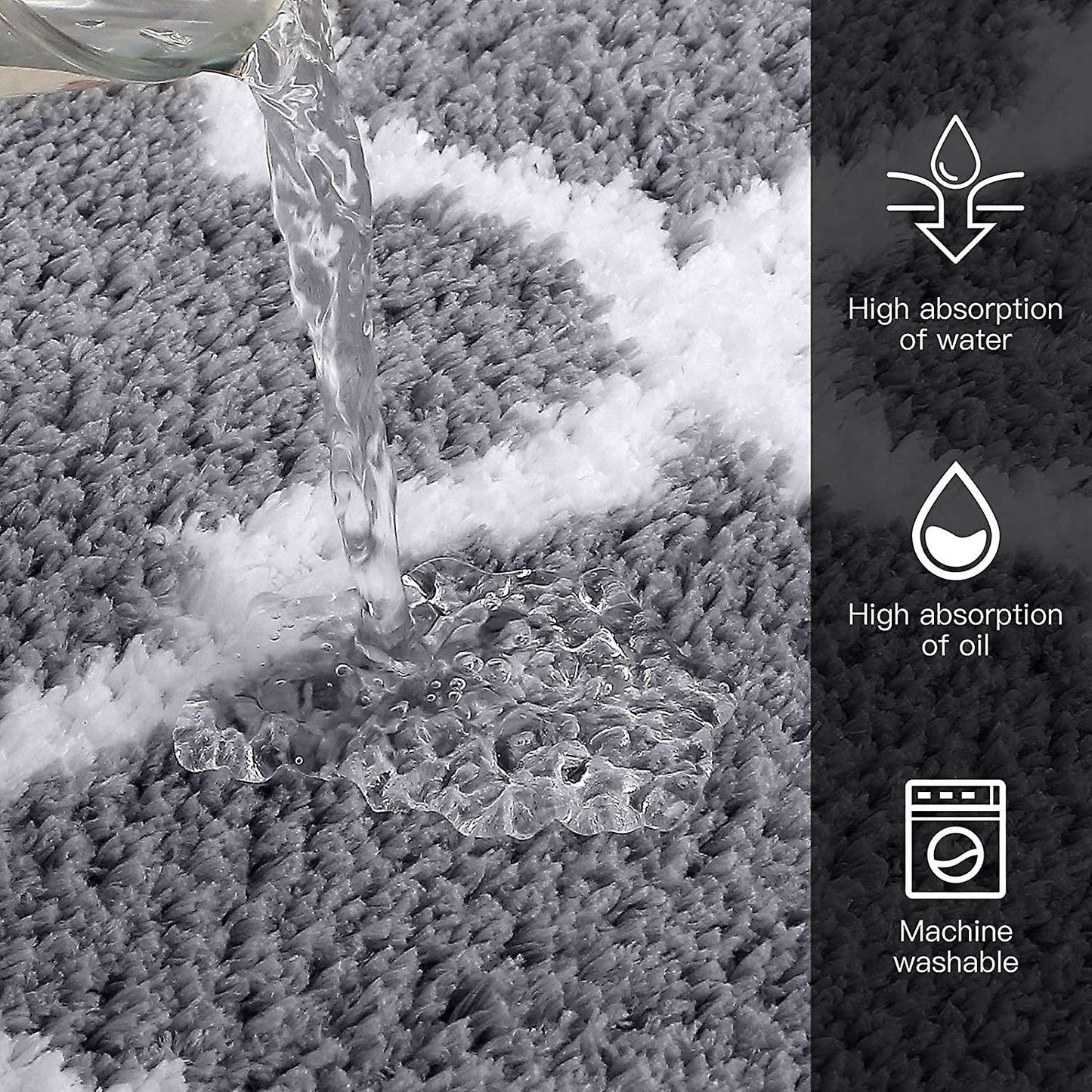 2x grey kitchen rugs and mats non slip runner carpets for floor, kitchen, bathroom, sink, office, laundry