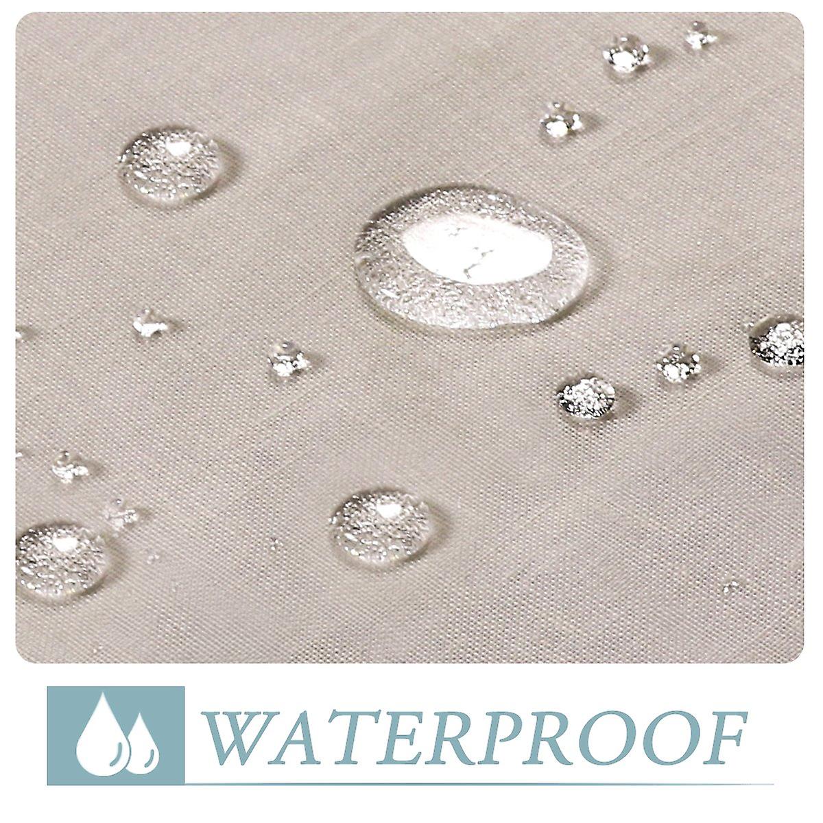Outdoor linen sheer curtains for patio waterproof with detachable self-stick, natural