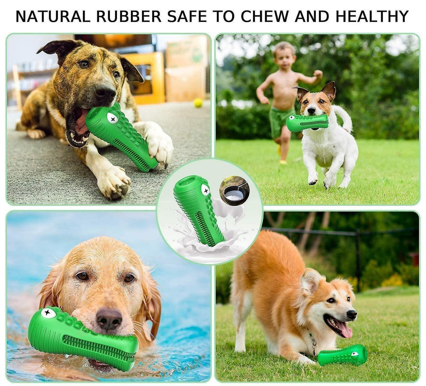 Dog toys for aggressive chewers large breed, squeaky dog toys for medium large dogs, 100% natural rubber