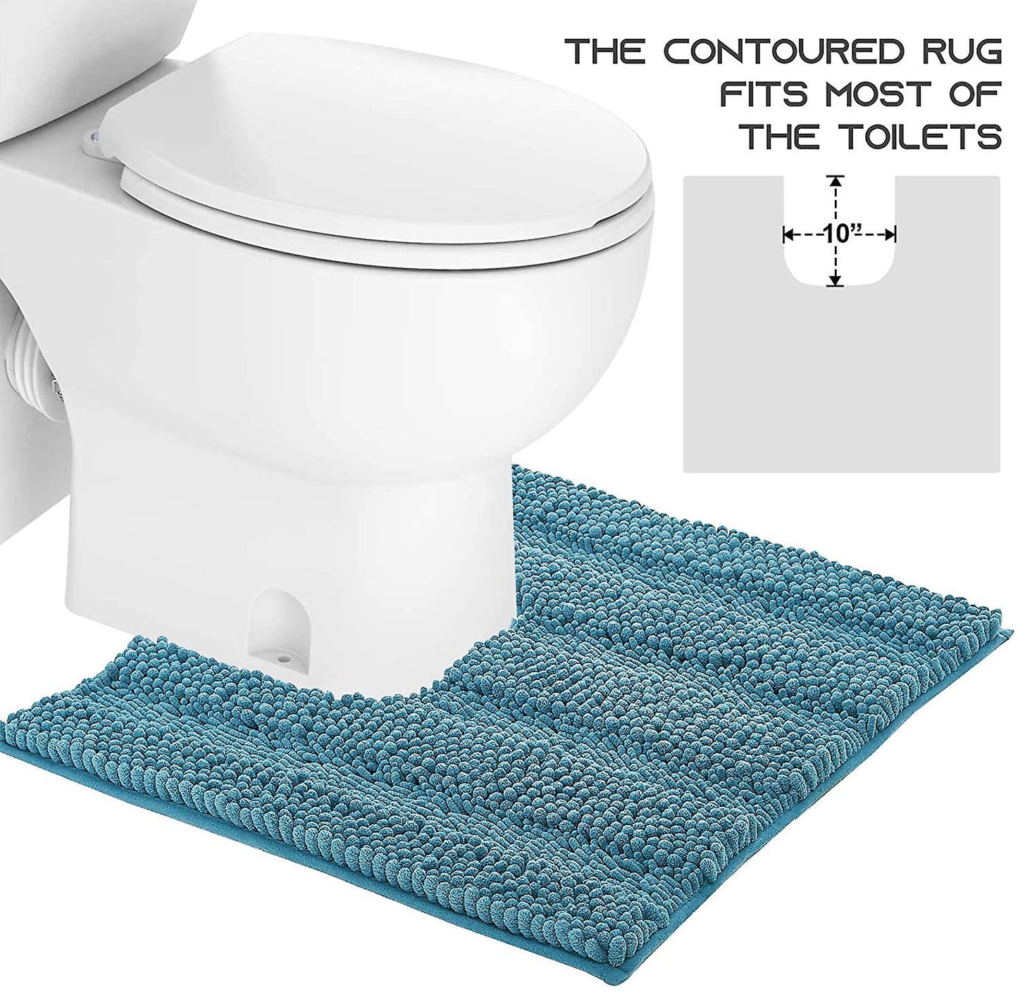 Turquoise bathroom rugs, contour rug sets (50x80cm&50x50cm-U Shaped)