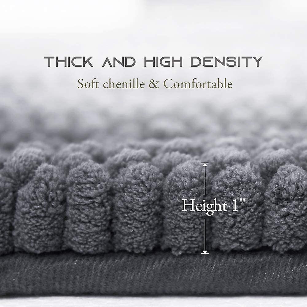 Grey bathroom rugs, contour rug sets, extra thick bath mats (50x80cm&50x50cm-U Shaped)