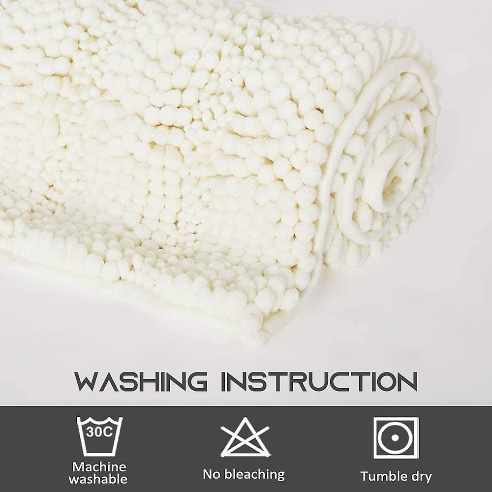 Ivory bathroom rug, extra thick indoor outdoor durable doormat for front door