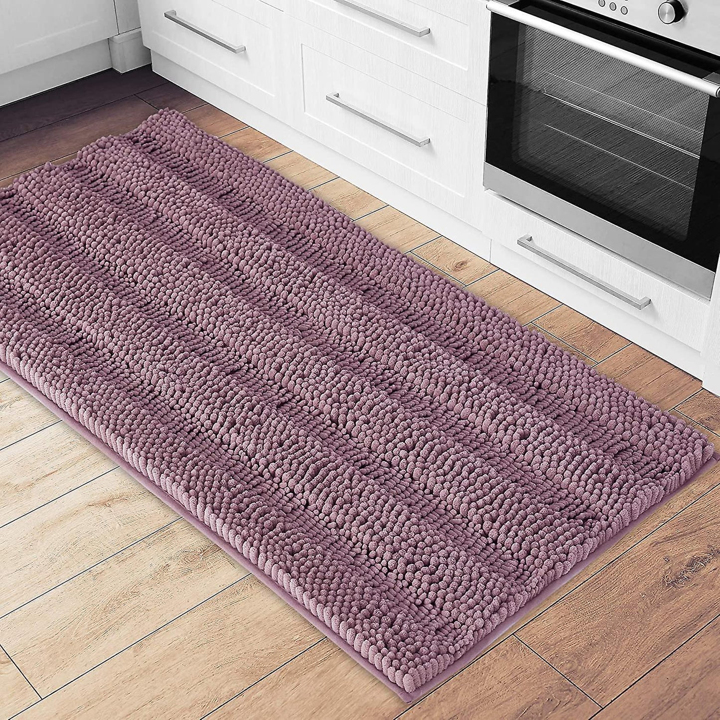 Mauve bathroom rug, extra thick indoor outdoor durable doormat for front door
