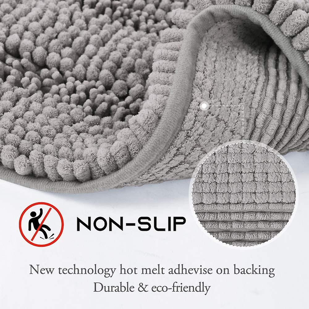 Light Grey bathroom rugs, contour rug sets (50x80cm&50x50cm-U Shaped)