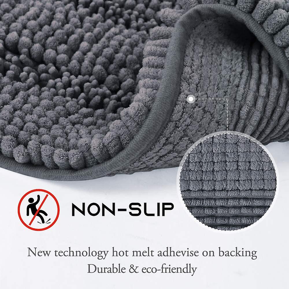 Grey bathroom rug, extra thick indoor outdoor durable doormat for front door