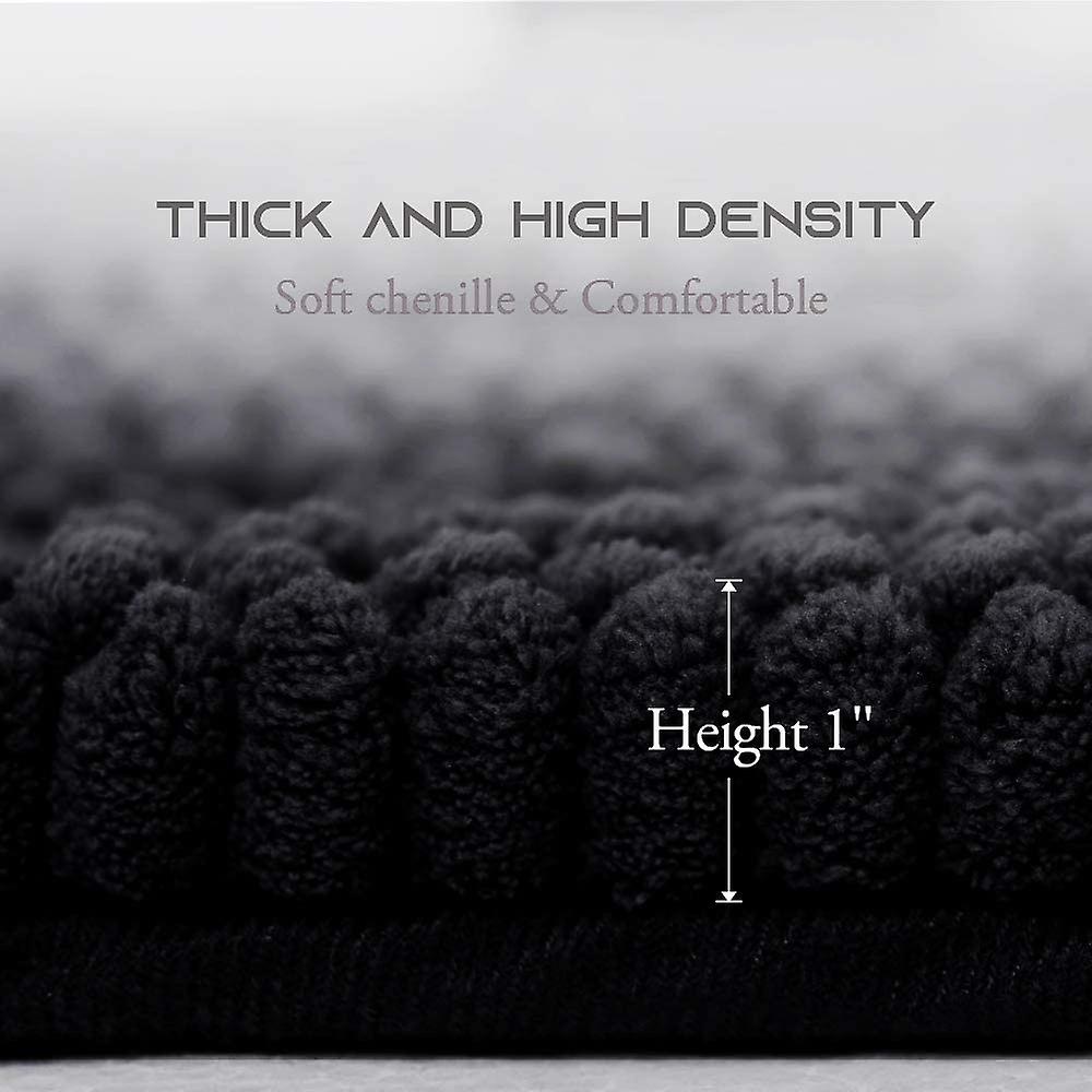 Black bathroom rugs, contour rug sets (50x80cm&50x50cm-U Shaped)