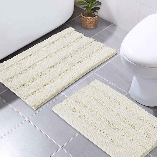 Ivory bath mats shower rugs slip-resistant 50x80cm&43x61cm