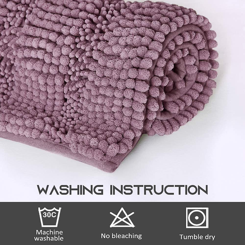Mauve bath mats shower rugs slip-resistant, 50x80cm&43x61cm
