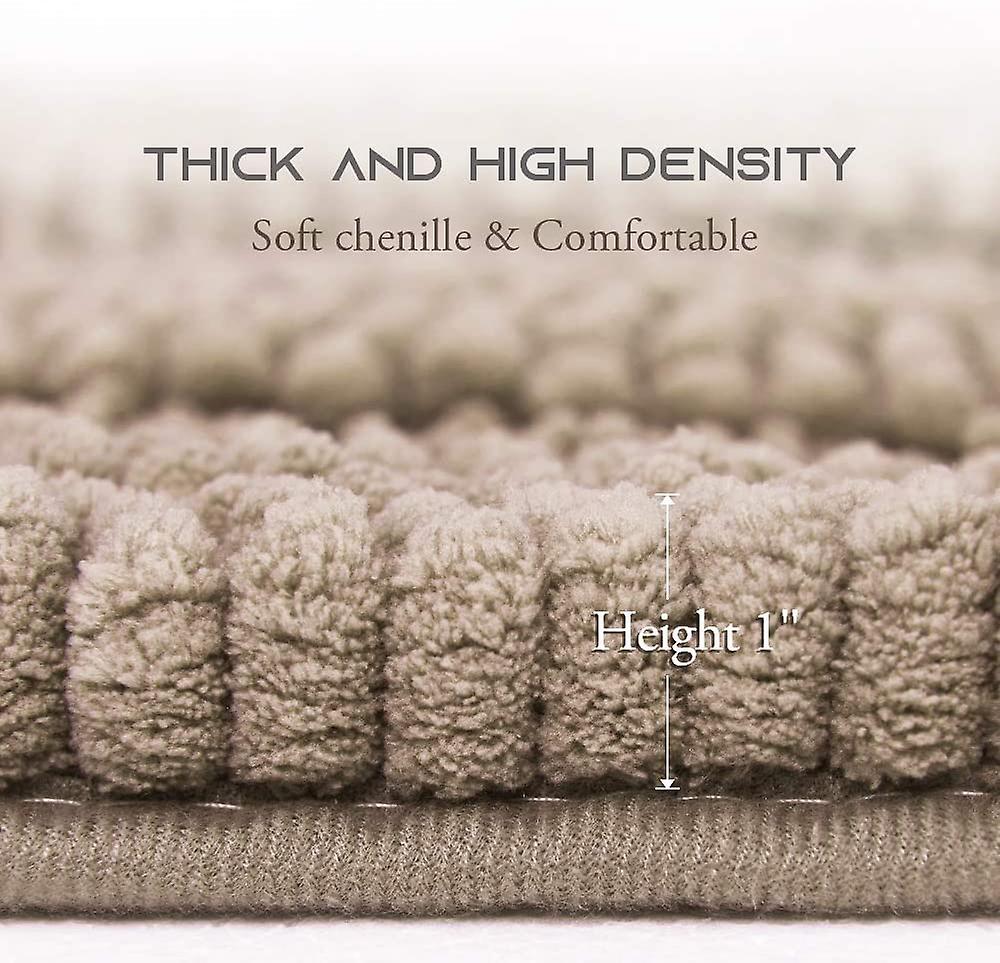 Taupe bath mats shower rugs slip-resistant set of 2, 50x80cm&43x61cm