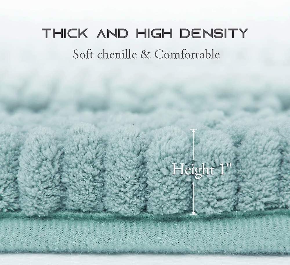 Duck egg blue bath mats slip-resistant extra thick mats 50x80cm & 43x61cm
