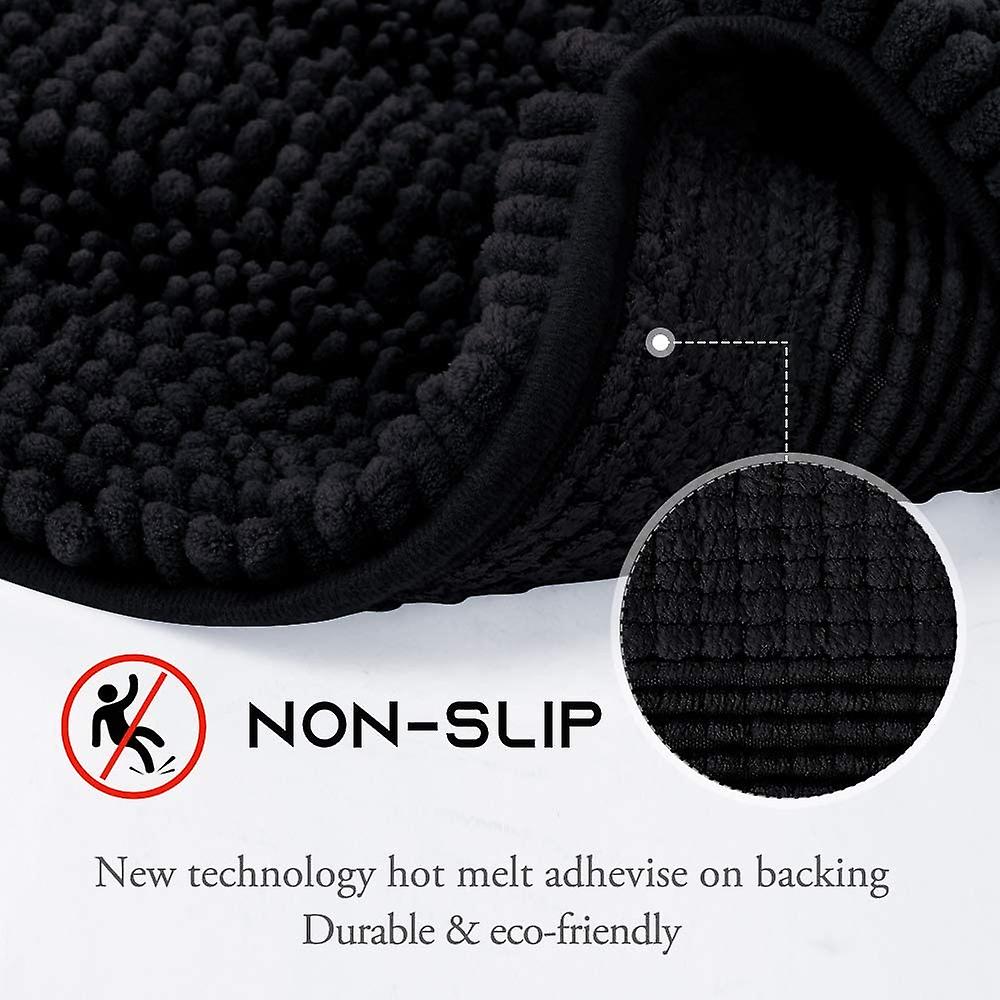 Black thick bath mats 50x80cm&43x61cm