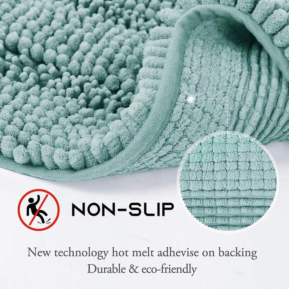 Duck egg blue bath mats slip-resistant extra thick mats 50x80cm & 43x61cm