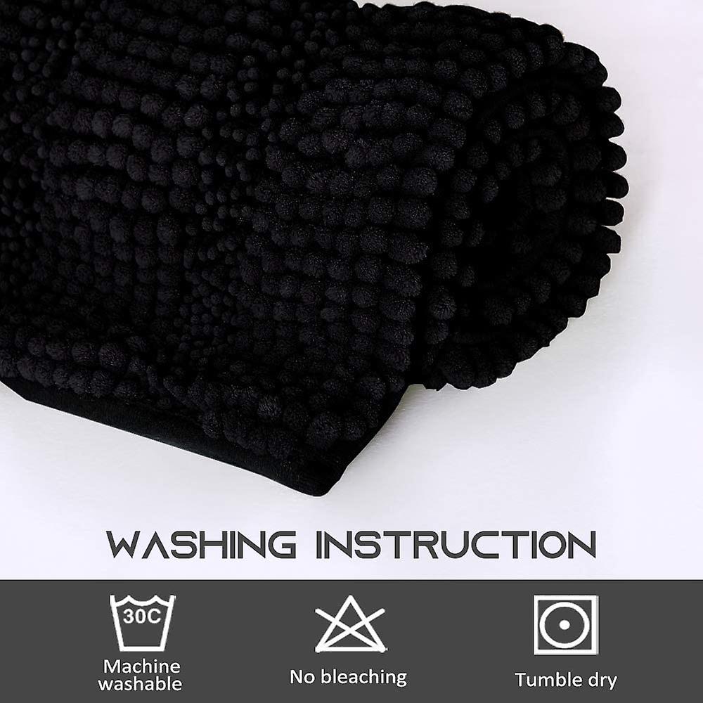 Black thick bath mats 50x80cm&43x61cm