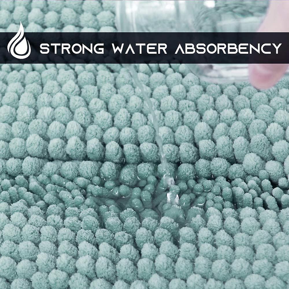 Duck egg blue bath mats slip-resistant extra thick mats 50x80cm & 43x61cm