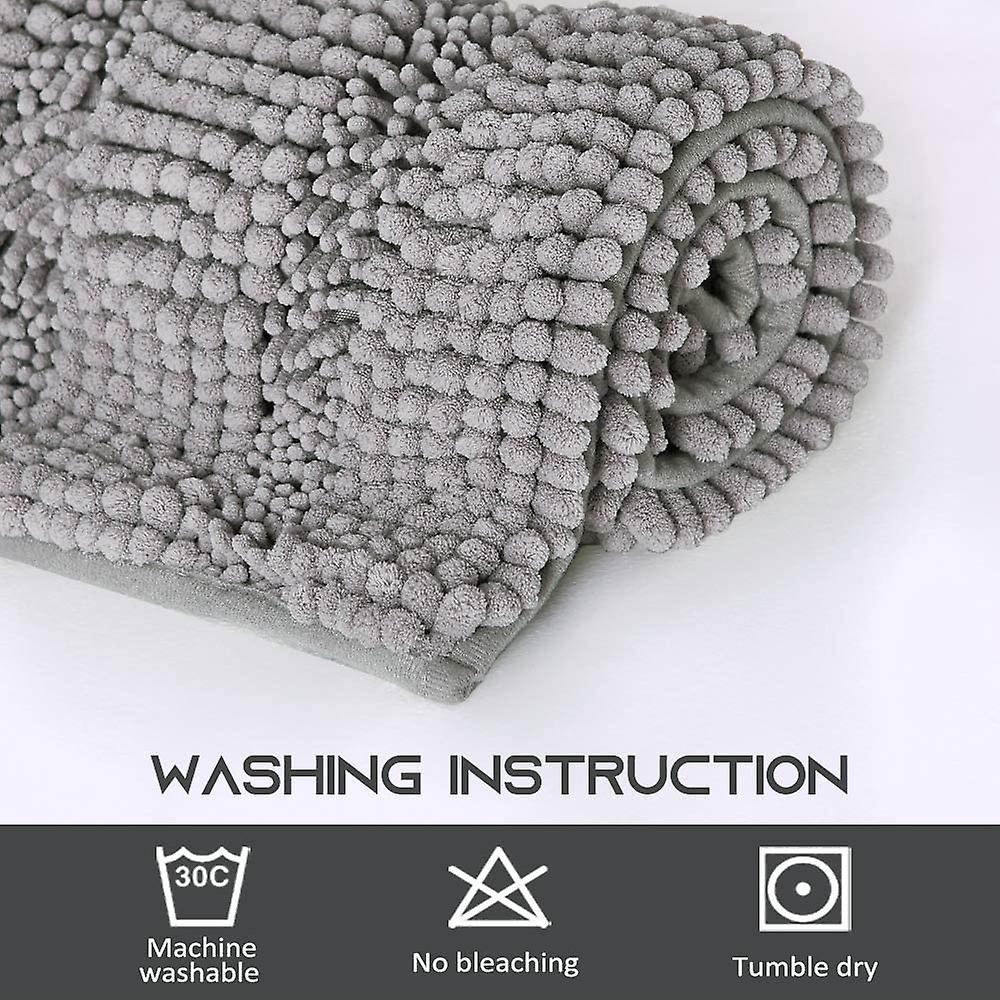 Light grey bath mats shower rugs slip-resistant mats 50x80cm&43x61cm