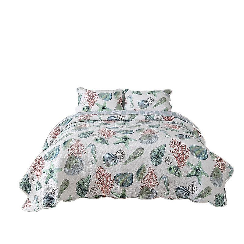 Quilt bedding set for bed reversible（1 quilt plus 2 pillowcase）