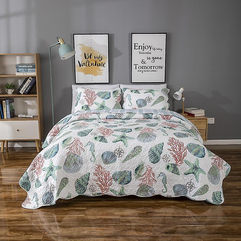 Quilt bedding set for bed reversible（1 quilt plus 2 pillowcase）