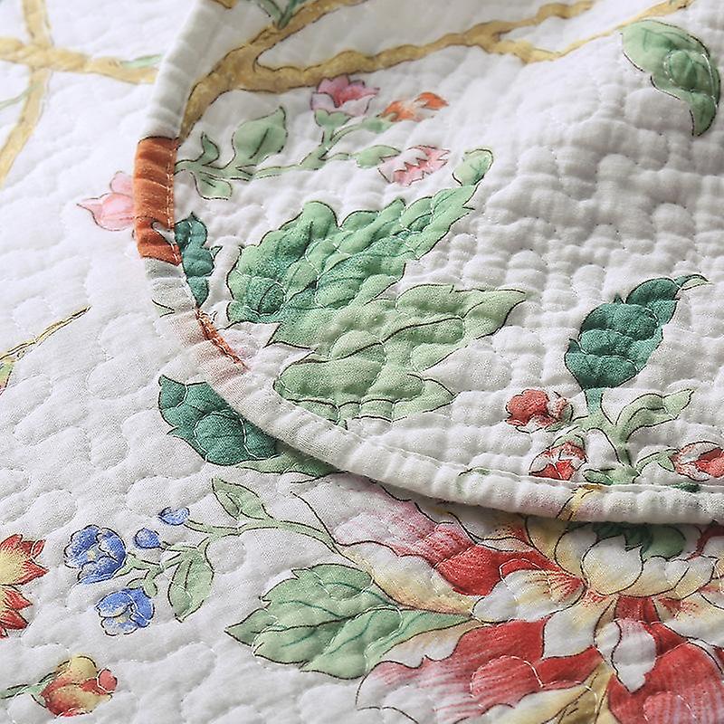 3 Piece floral quilt bedding set for (1 quilt plus 2 pillowcase）