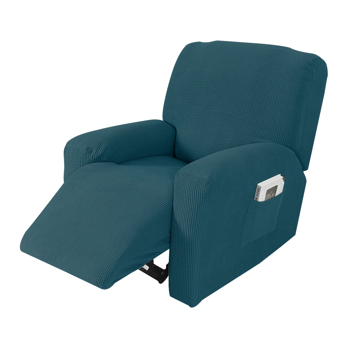 Recliner Sofa Covers Stretch for 1/2/3 Seats Jacquard Pattern Furniture Protector, Dark Teal