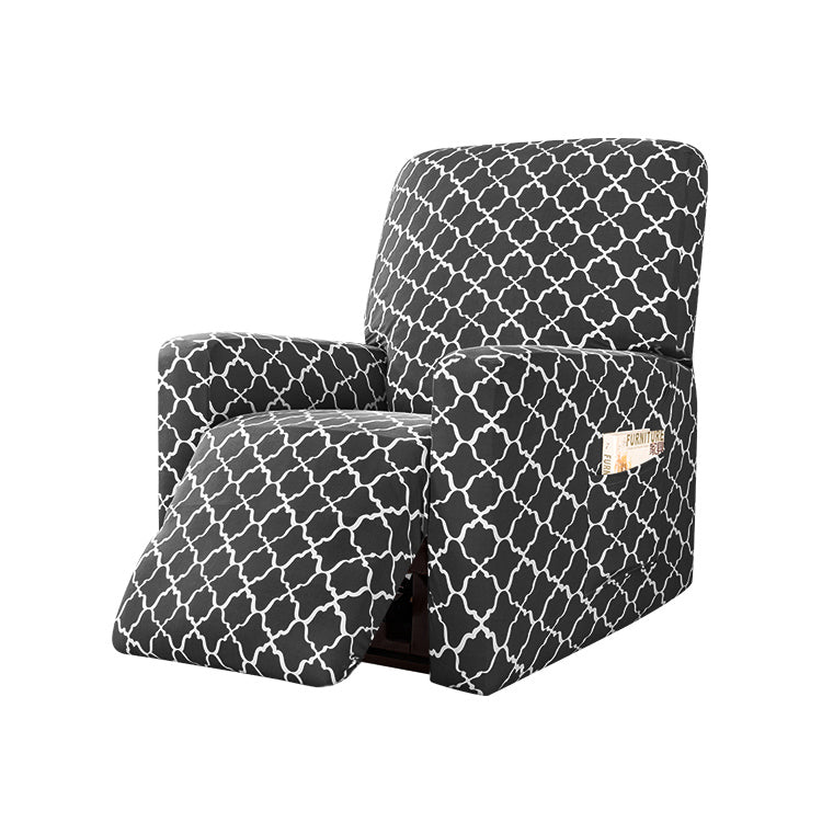 Stretch Recliner Sofa Cover Jacquard Reclining Cover with Side Pocket for 1/2/3 Seater, Dark Grey