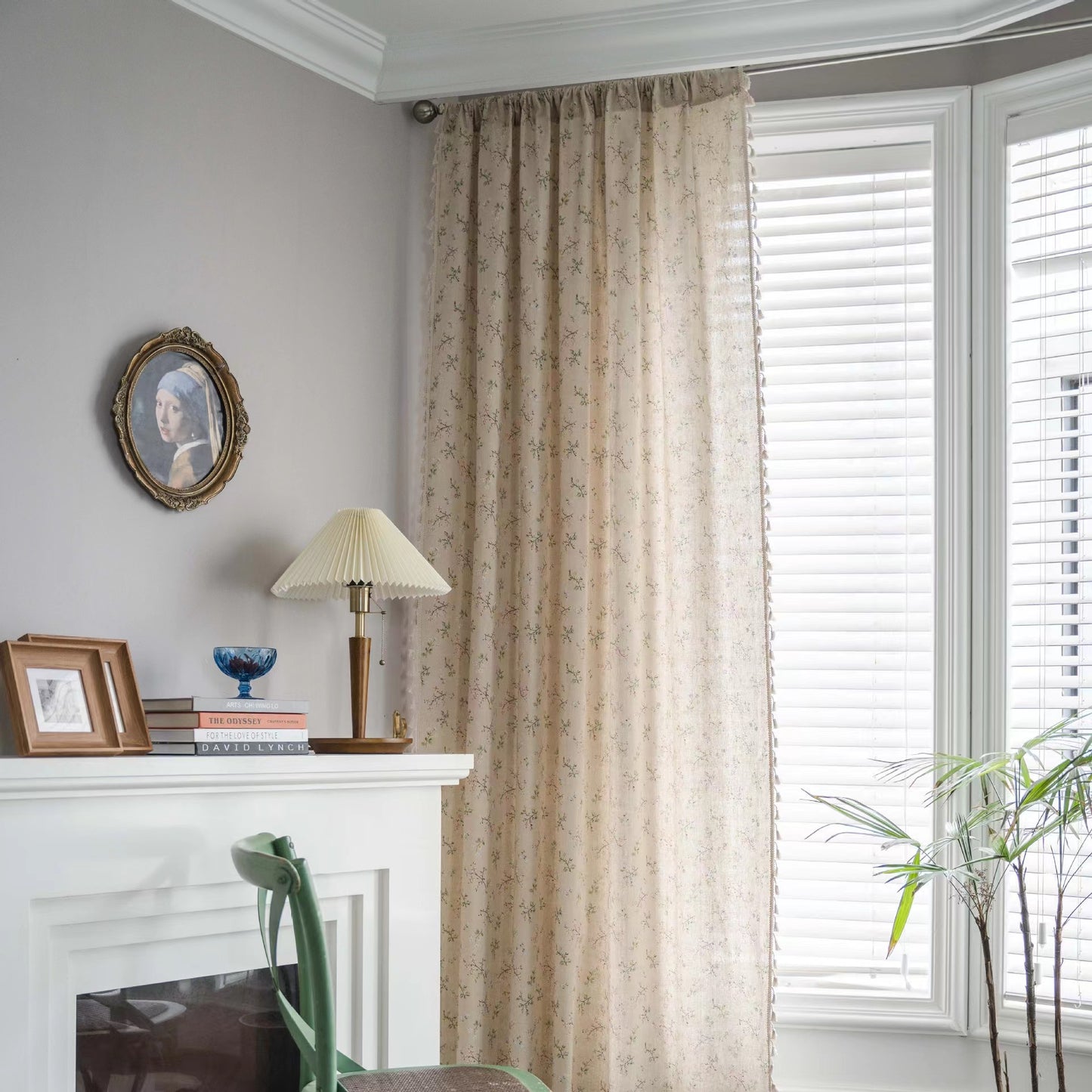Panels Boho Windows Sheer Curtains Crochet Vintage Cotton Tassel Window Curtains Panels for Bedroom Living Room (Beige Tassel)