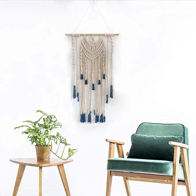 Wall Hanging Decor, Geometric Woven Tapestry Rack,Chic Cotton Handmade Bohemian Art
