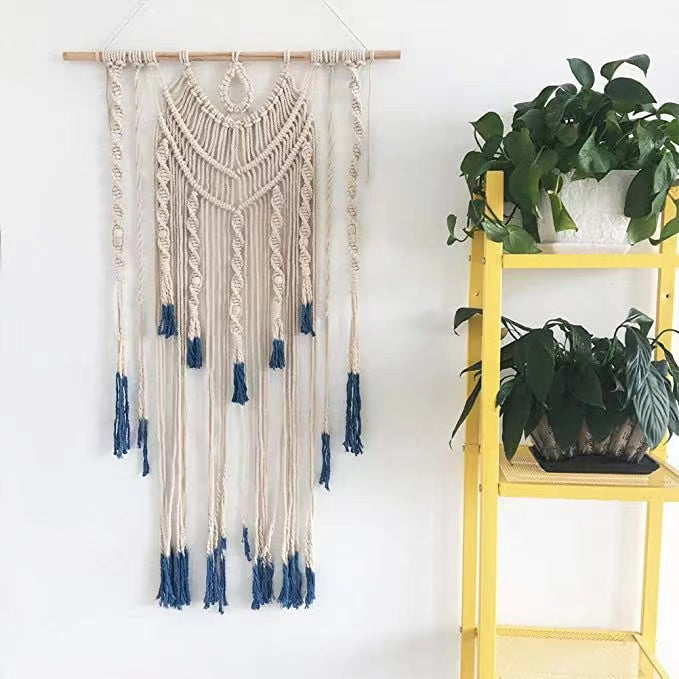 Wall Hanging Decor, Geometric Woven Tapestry Rack,Chic Cotton Handmade Bohemian Art