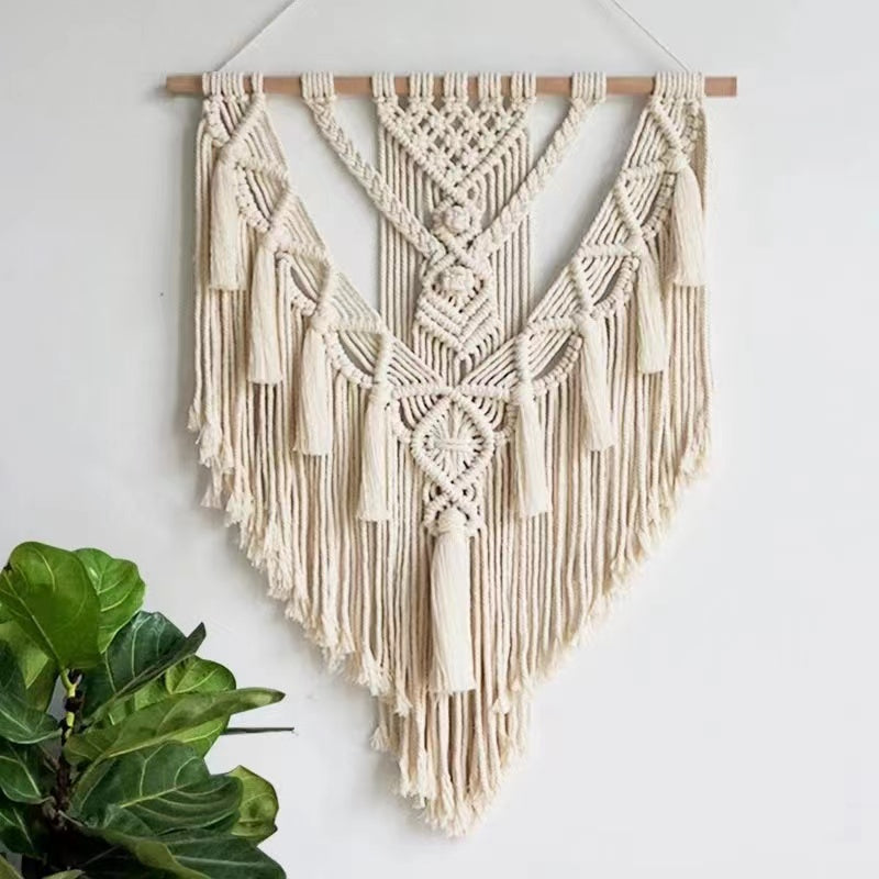 Wall Hanging Decor, Geometric Woven Tapestry Rack,Chic Cotton Handmade Bohemian Art